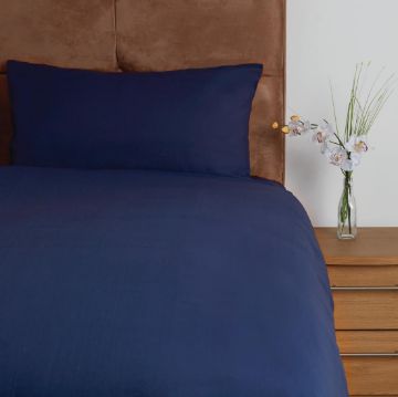 Picture of Mitre Essentials Temir Duvet Cover Navy Single Open