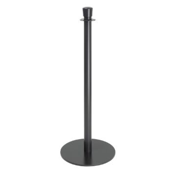 Picture of Bolero Flat Base Barrier Posts Black (2 pack)