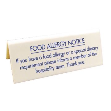 Picture of Vogue Food allergy Table Notice