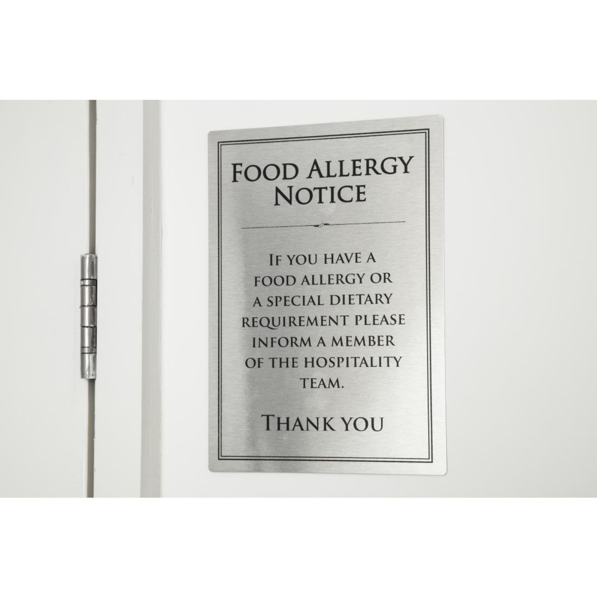 Picture of Vogue Brushed Steel Food Allergy Sign A4