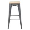 Picture of Bolero Bistro High Stools with Wooden Seat Pad Gun Metal (4 pack)