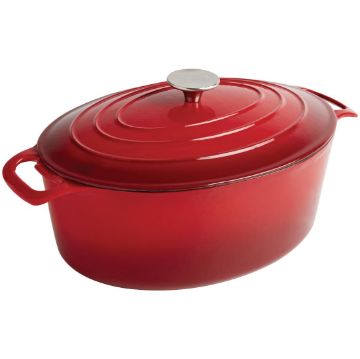 Picture of Vogue Red Oval Casserole Dish 5Ltr