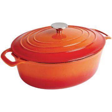 Picture of Vogue Orange Oval Casserole Dish 5Ltr
