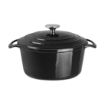 Picture of Vogue Black Round Casserole Dish 3.2Ltr