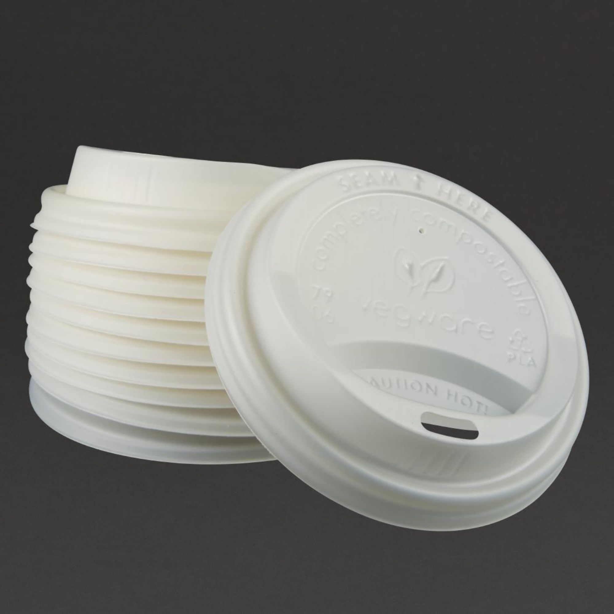 Picture of Vegware Compostable Coffee Cup Lids 225ml / 8oz (1000 pack)