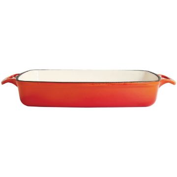 Picture of Vogue Orange Rectangular Cast Iron Dish 2.8Ltr