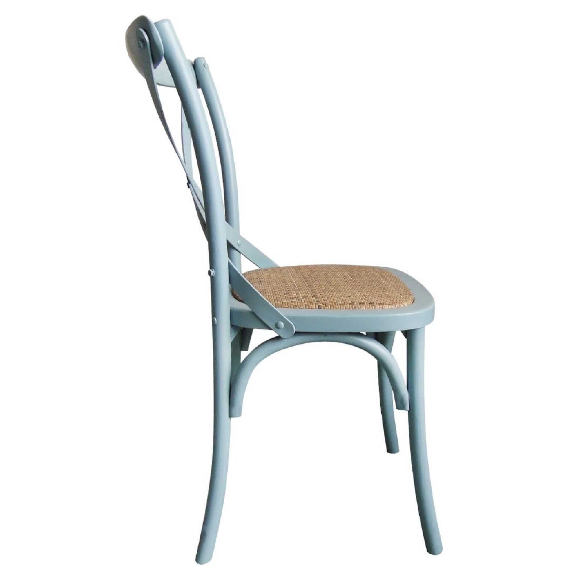 Picture of Bolero Blue Bentwood Chairs with Metal Cross Backrest (2 Pack)