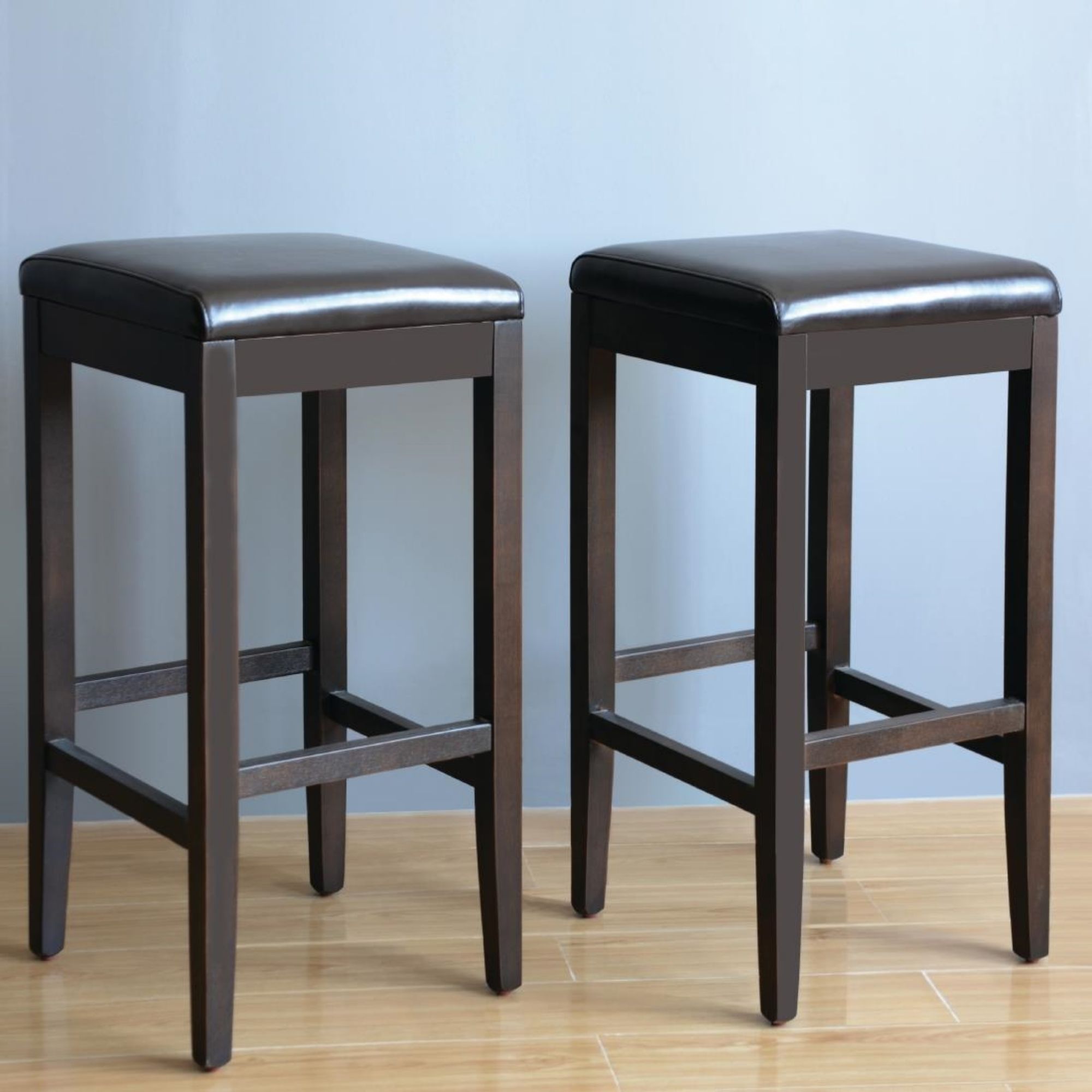 Picture of Bolero Faux Leather High Bar Stools Black (2 Pack)