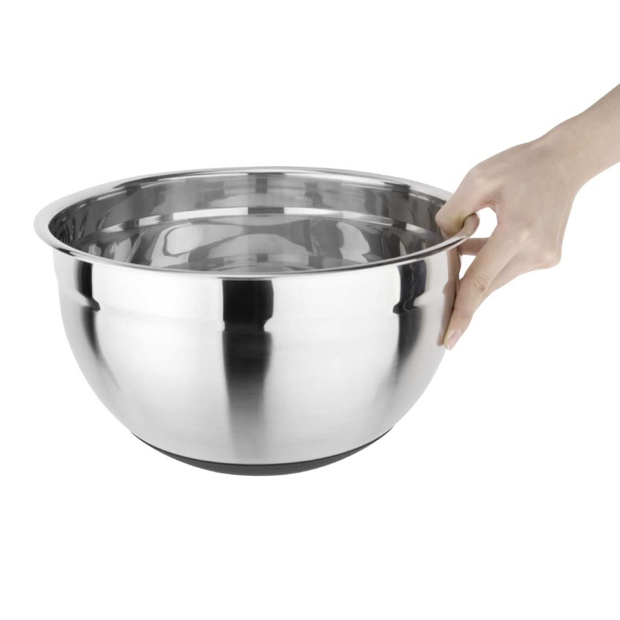 Picture of Vogue Stainless Steel Mixing Bowl with Silicone Base 8Ltr