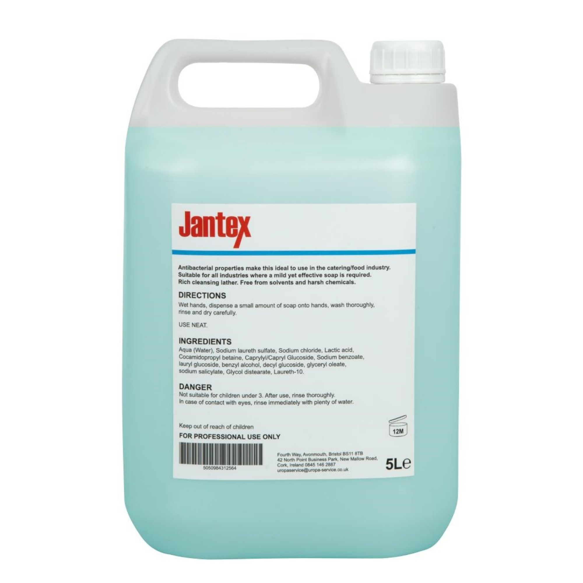 Picture of Jantex Unperfumed Antibacterial Liquid Hand Soap 5Ltr