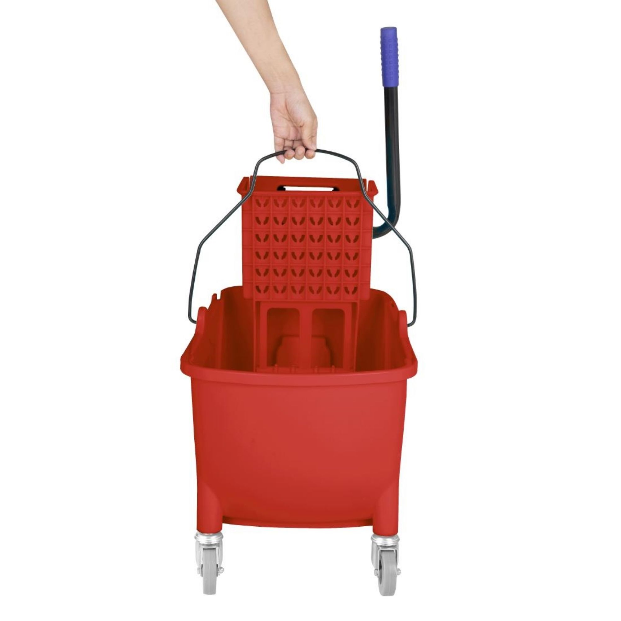 Picture of Jantex 30ltr Mop Bucket with Foot Pedal release - Red