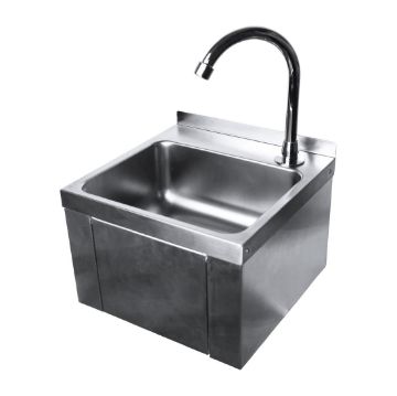 Picture of Oxford Hardware Stainless Steel Square Knee Operated Hand Wash Basin