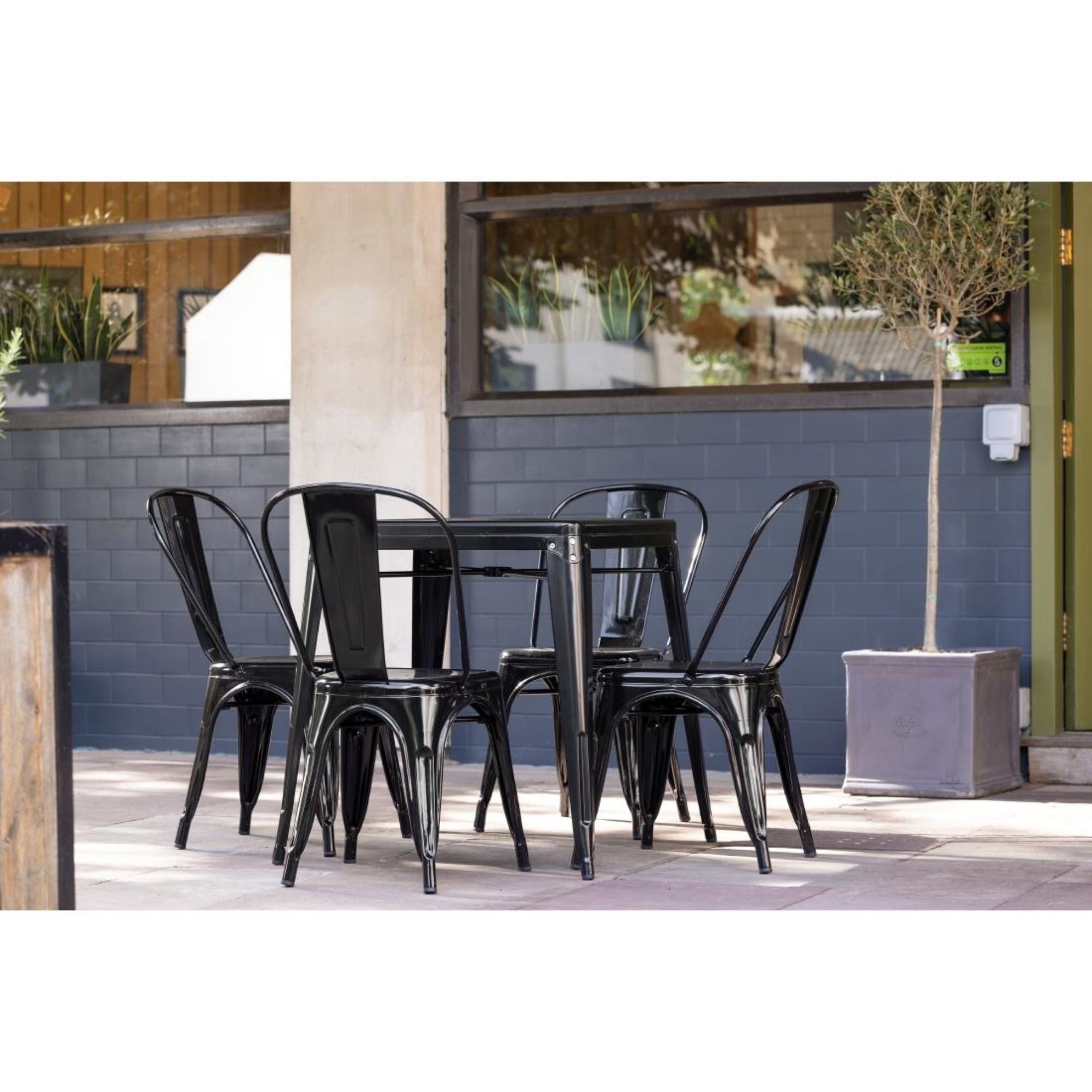 Picture of Bolero Bistro Steel Side Chairs Black (4 pack)