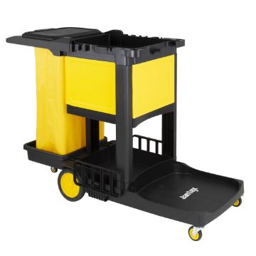 Picture of Jantex Cleaning Trolley Black with Lockable Cabinet