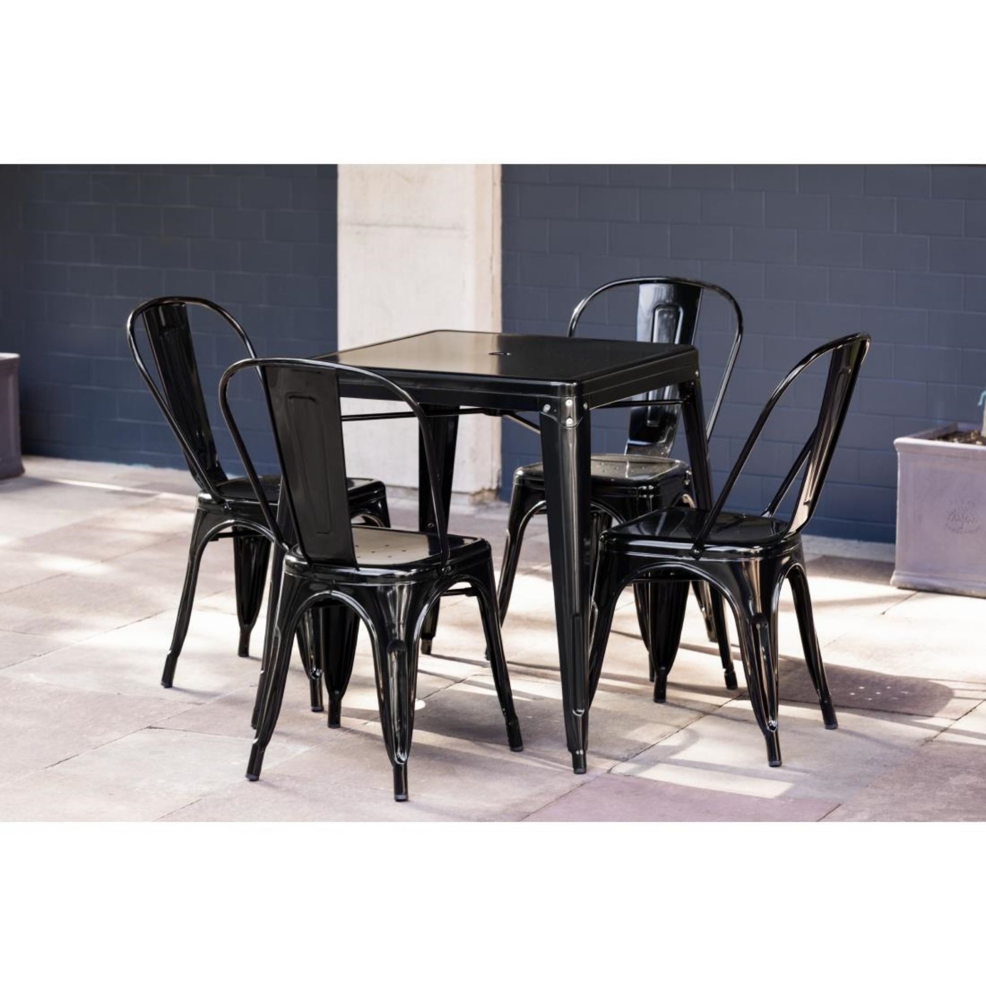 Picture of Bolero Bistro Steel Side Chairs Black (4 pack)