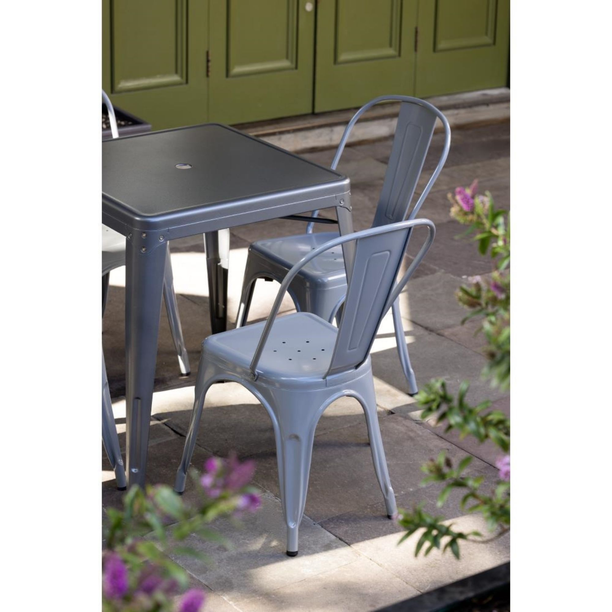 Picture of Bolero Bistro Steel Side Chairs Grey (4 pack)