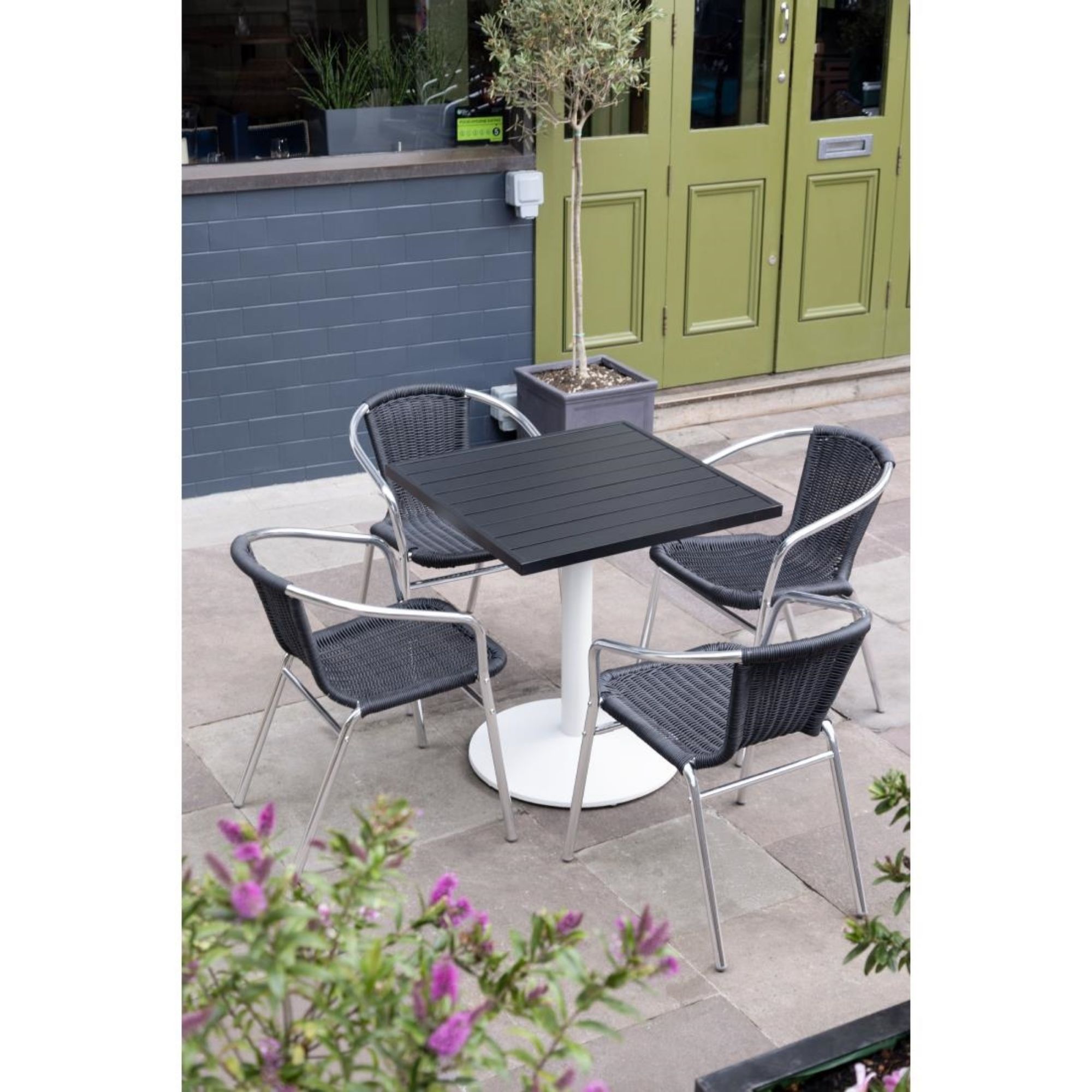 Picture of Bolero Aluminium Square Table Top Black 700mm