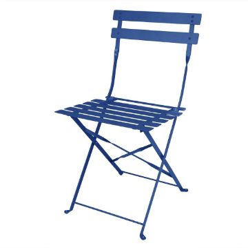 Picture of Bolero Perth Pavement Style Folding Chairs Dark Navy (2 pack)