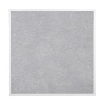Picture of Bolero Light Grey Stone Effect Outdoor Tempered Glass Table Top White Trim 700mm