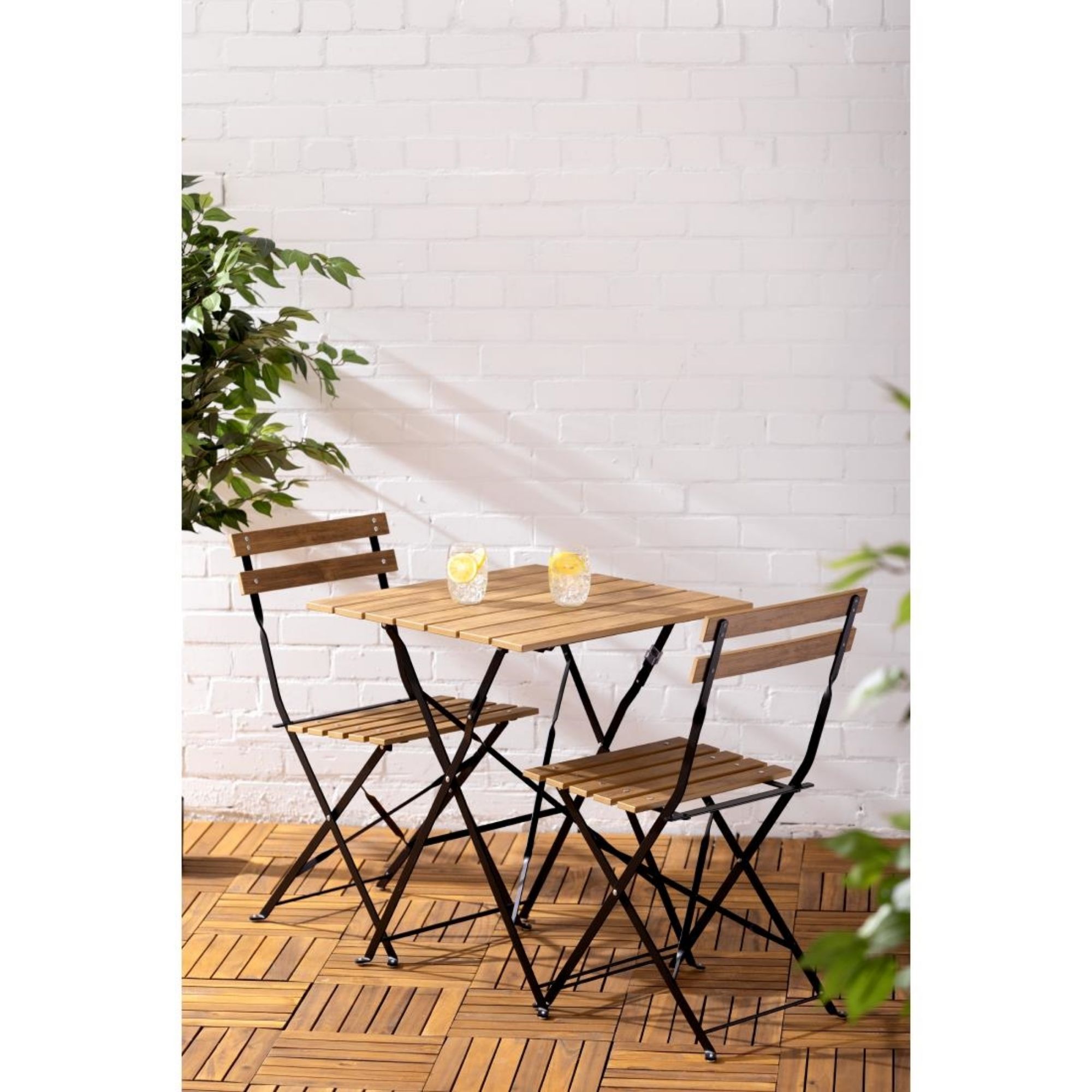 Picture of Bolero Perth Pavement Style Square Table Wood Effect