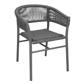 Picture of Bolero Florence Grey Mix Rope Twist Wicker Chairs (2 pack)
