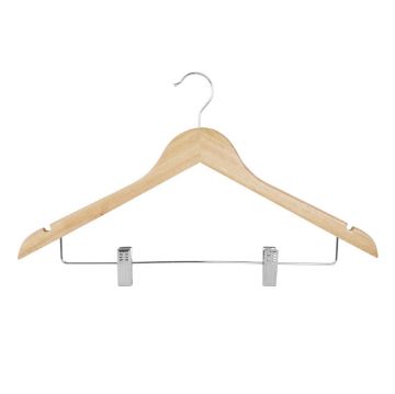 Picture of Bolero Wooden Hanger with Anti-Slip Clips (10 Pack)