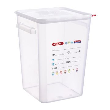 Picture of Araven Squared Transparent Polypropylene Container with Lid 22Ltr