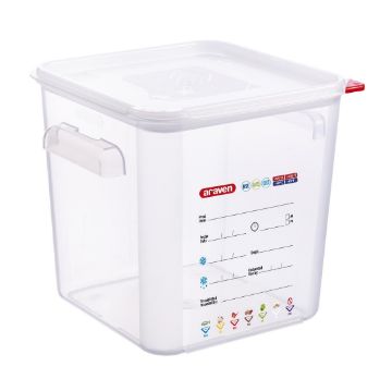 Picture of Araven Squared Transparent Polypropylene Container with Lid 18Ltr