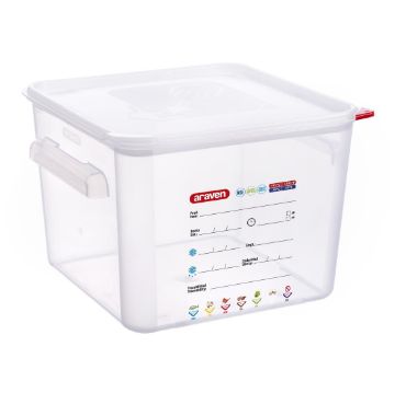 Picture of Araven Squared Transparent Polypropylene Container with Lid 12Ltr