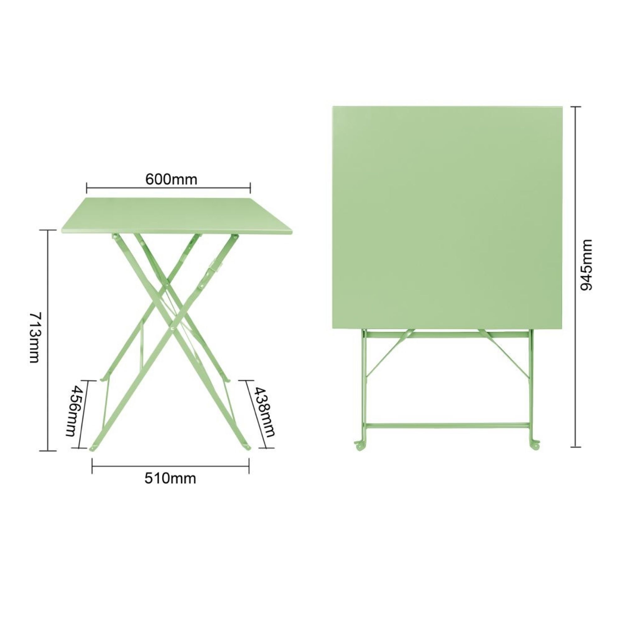 Picture of Bolero Perth Light Green Pavement Style Table Square 600mm