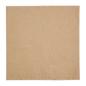 Picture of Fiesta Recyclable Recycled Dinner Napkin Kraft 40x40cm 2ply 1/4 Fold (2000 Pack)