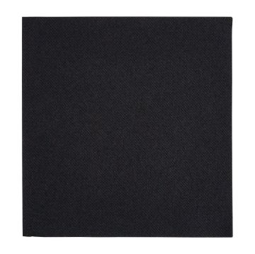 Picture of Fiesta Recyclable Premium Tablin Dinner Napkin Black 40x40cm Airlaid 1/4 Fold (500 Pack)