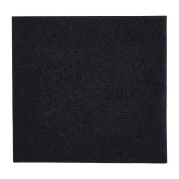 Picture of Fiesta Recyclable Premium Tablin Cocktail Napkin Black 24x24cm Airlaid 1/4 Fold (2400 Pack)