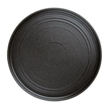 Picture of Olympia Cavolo Flat Round Plates Textured Black 270mm (4 Pack)