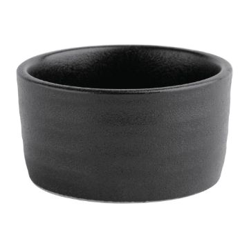 Picture of Olympia Cavolo Dipping Dish Textured Black 67mm (12 pack)