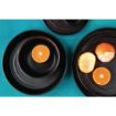 Picture of Olympia Cavolo Flat Round Bowls Textured Black 143mm (6 Pack)
