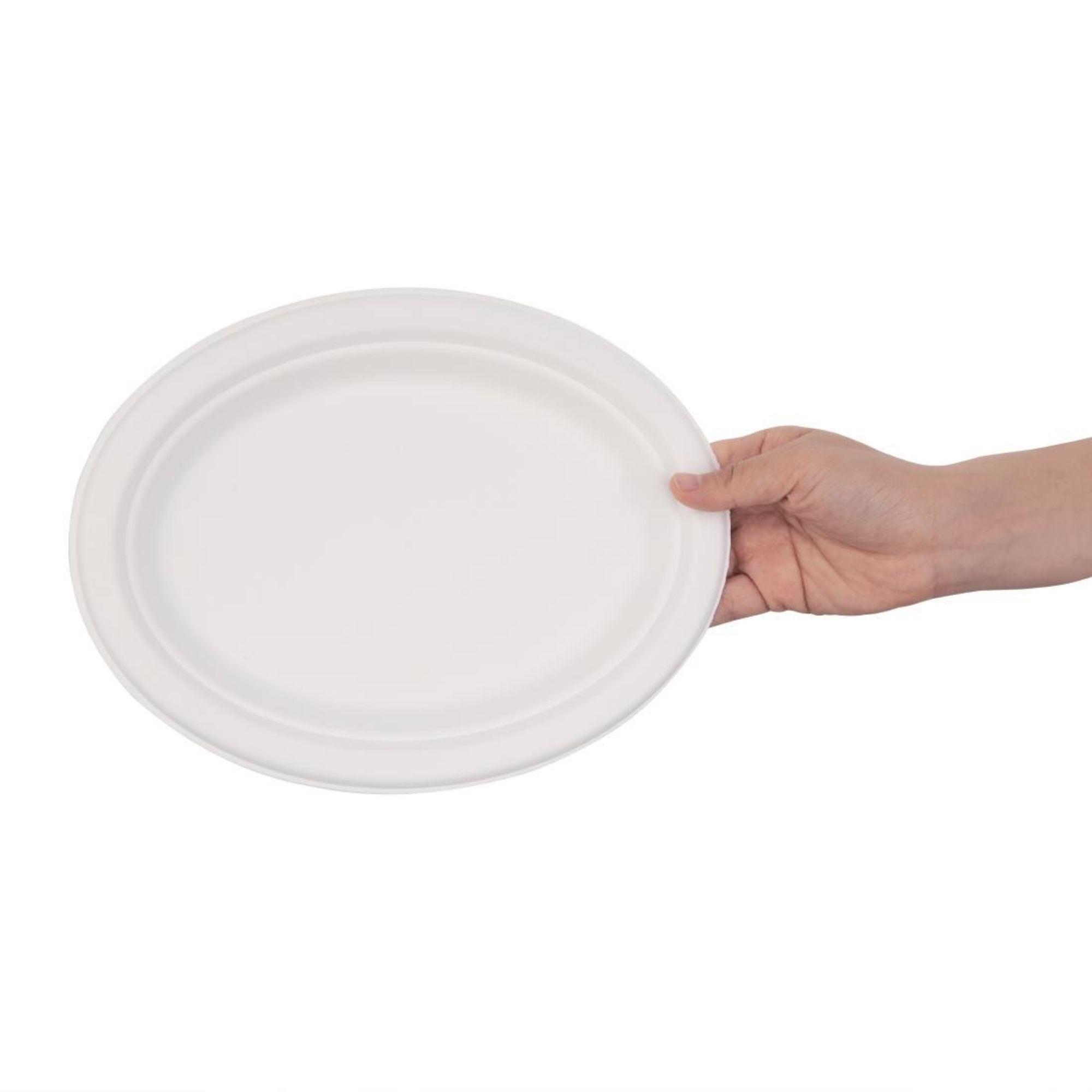 Picture of Fiesta Compostable Bagasse Oval Plates 198mm (50 Pack)