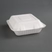Picture of Fiesta Compostable Bagasse Hinged 3-Compartment Food Containers 201mm (200 Pack)