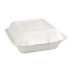 Picture of Fiesta Compostable Bagasse Hinged 3-Compartment Food Containers 201mm (200 Pack)
