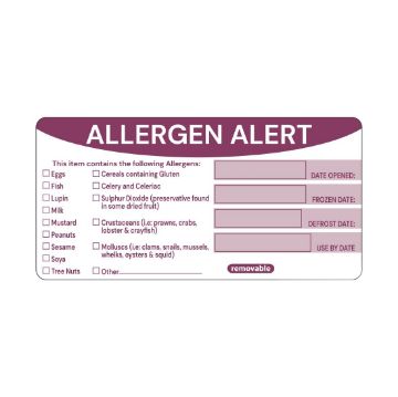 Picture of Hygiplas Removable Allergen Alert Food Labels (250 pack)