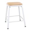 Picture of Bolero Cantina Low Stools with Wooden Seat Pad White (4 pack)