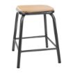 Picture of Bolero Cantina Low Stools with Wooden Seat Pad Metallic Grey (4 pack)