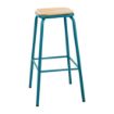 Picture of Bolero Cantina High Stools with Wooden Seat Pad Teal (4 pack)