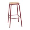 Picture of Bolero Cantina High Stools with Wooden Seat Pad Wine Red (4 pack)