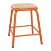 Picture of Bolero Cantina Low Stools with Wooden Seat Pad Orange (4 pack)