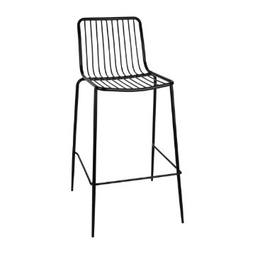 Picture of Bolero Steel Wire High Stools Black (4 pack)
