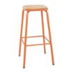 Picture of Bolero Cantina High Stools with Wooden Seat Pad Orange (4 pack)