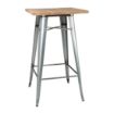 Picture of Bolero Bistro Bar Table with Wooden Top Galvanised Steel (Single)