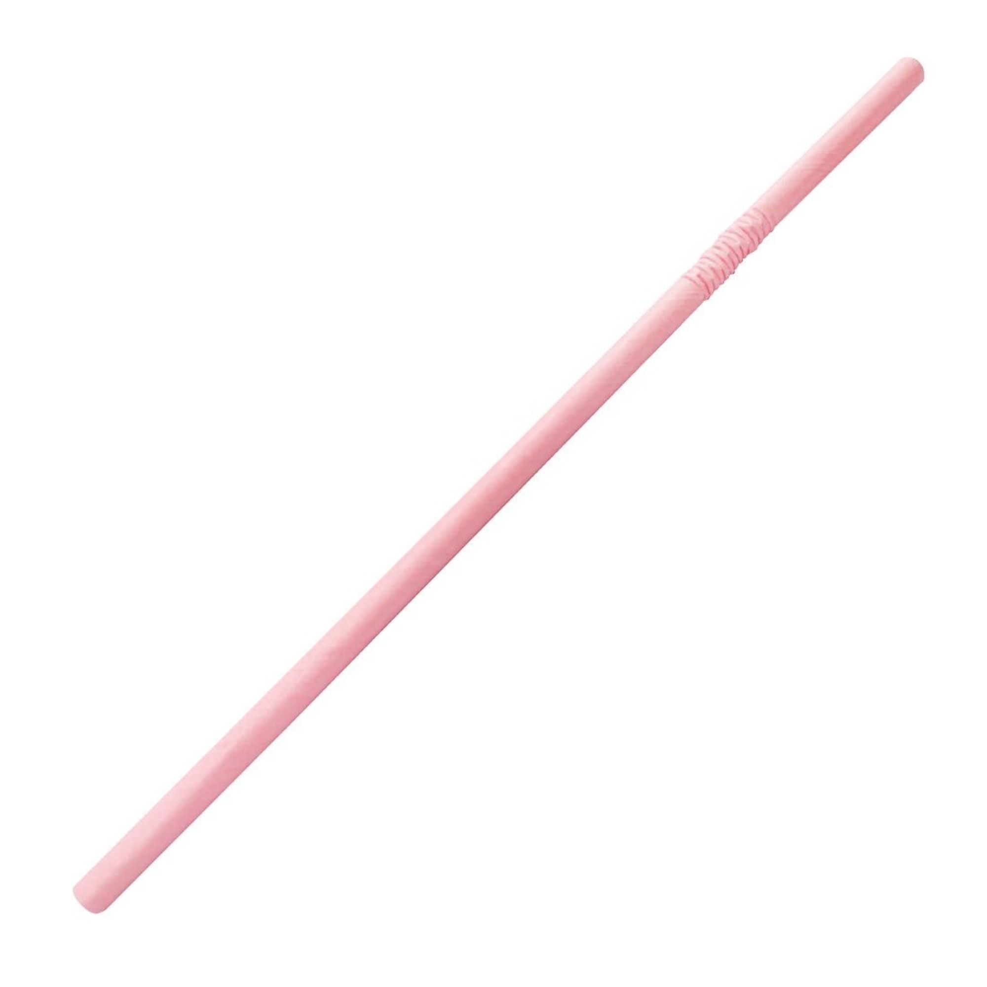 Picture of Fiesta Compostable Bendy Paper Straws Pink (250 Pack)
