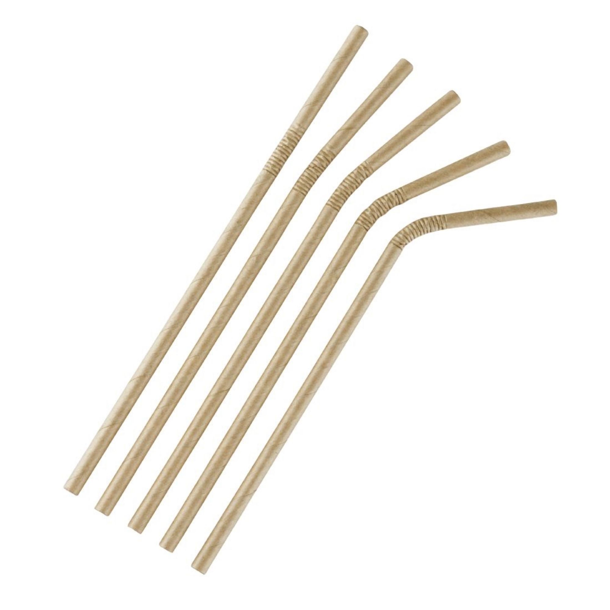 Picture of Fiesta Compostable Bendy Paper Straws Kraft (250 Pack)